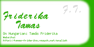 friderika tamas business card