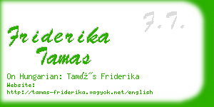 friderika tamas business card